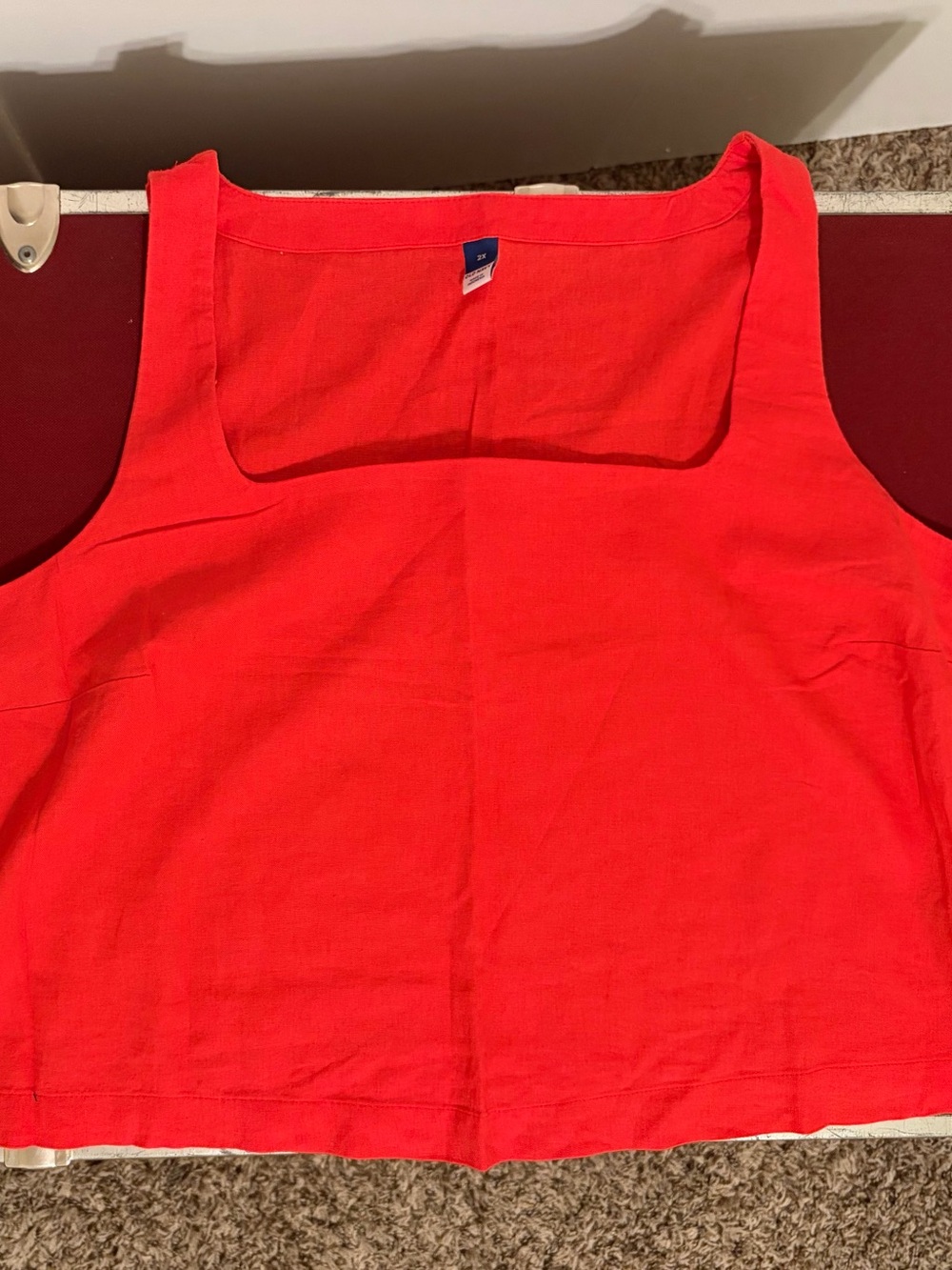 Old Navy Bright Red Square-Neck Tank Top
